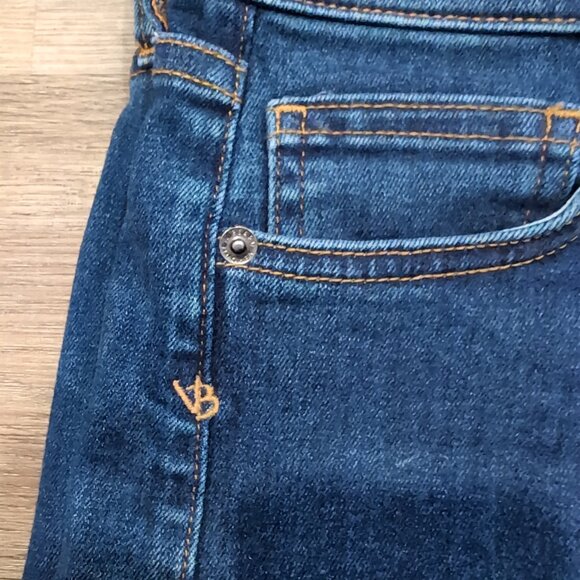 Veronica Beard Ryleigh High Rise Slim Straight Jean Capri 26 Raw Hem Oxford - Picture 3 of 9